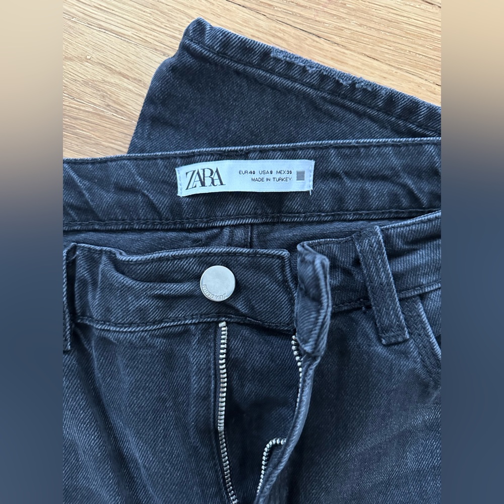 ZARA High Rise Straight Leg Jeans